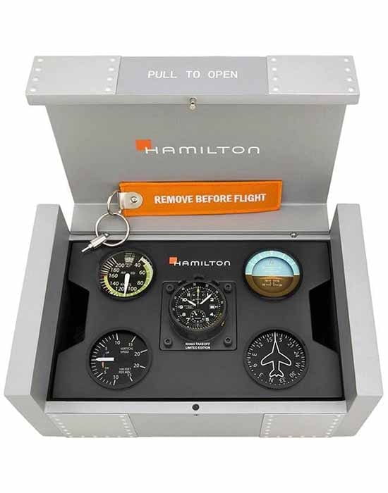 Hamilton Hamilton Khaki Aviation Takeoff H76786733  — детали корпуса и кожаный